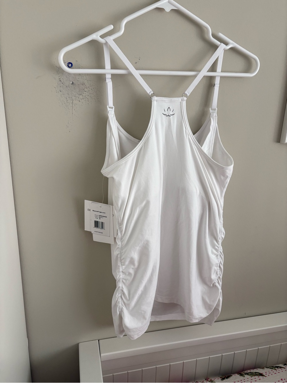 Beyond Yoga White Ruched Strappy Tank